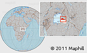 Gray Location Map of Tarime, highlighted parent region, hill shading
