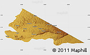 Physical Map of Tarime, single color outside