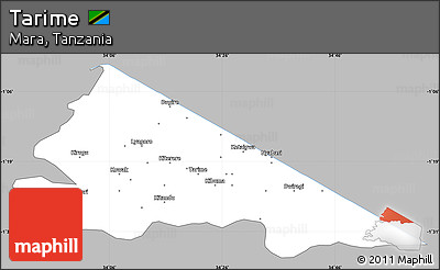 Gray Simple Map of Tarime, single color outside