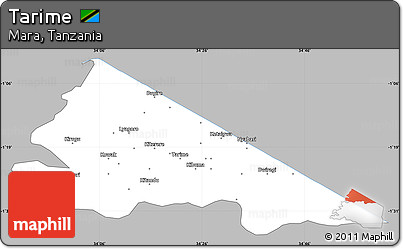 Gray Simple Map of Tarime, single color outside