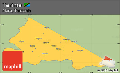 Savanna Style Simple Map of Tarime, single color outside