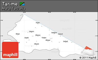 Silver Style Simple Map of Tarime, single color outside