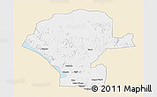 Classic Style 3D Map of Chunya, single color outside