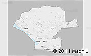 Gray 3D Map of Chunya, single color outside