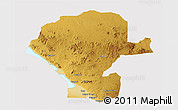 Physical 3D Map of Chunya, cropped outside