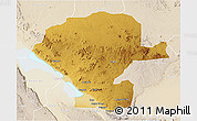 Physical 3D Map of Chunya, lighten