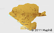 Physical 3D Map of Chunya, single color outside