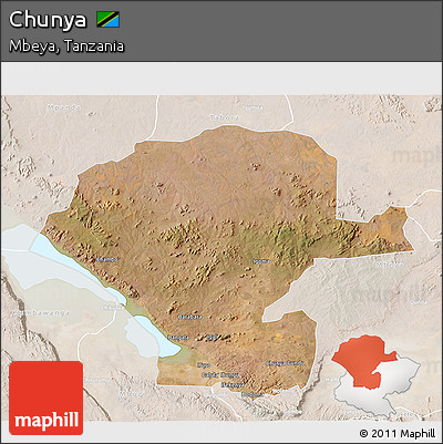 Satellite 3D Map of Chunya, lighten