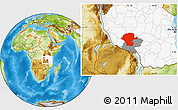 Physical Location Map of Chunya, highlighted country, highlighted parent region
