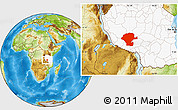Physical Location Map of Chunya, highlighted country