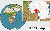 Satellite Location Map of Chunya, highlighted country, highlighted parent region