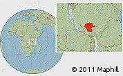 Savanna Style Location Map of Chunya, hill shading