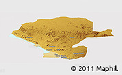 Physical Panoramic Map of Chunya, cropped outside