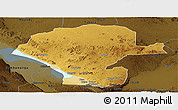 Physical Panoramic Map of Chunya, darken