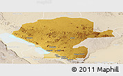 Physical Panoramic Map of Chunya, lighten