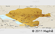 Physical Panoramic Map of Chunya, shaded relief outside