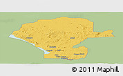 Savanna Style Panoramic Map of Chunya, single color outside