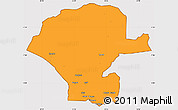 Political Simple Map of Chunya, cropped outside