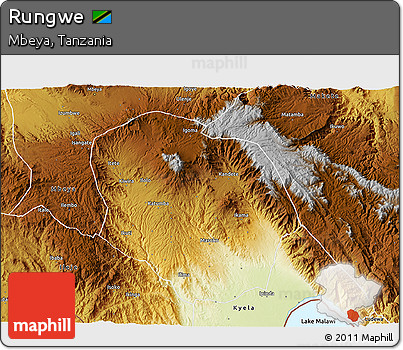 Physical 3D Map of Rungwe