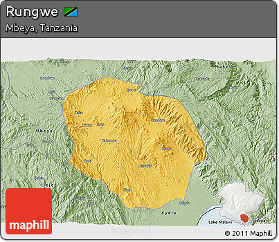 Savanna Style 3D Map of Rungwe
