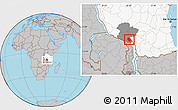 Gray Location Map of Rungwe, highlighted country, highlighted parent region