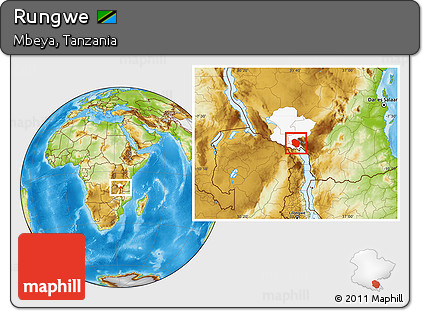 Physical Location Map of Rungwe, highlighted parent region