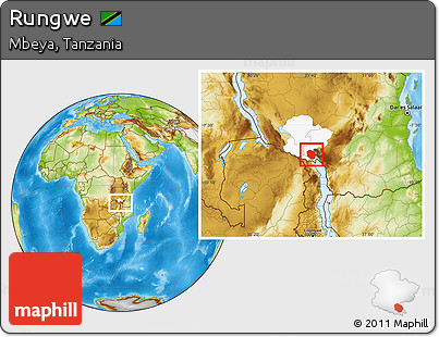 Physical Location Map of Rungwe, highlighted parent region