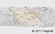 Shaded Relief Panoramic Map of Rungwe, desaturated