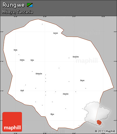 Gray Simple Map of Rungwe, cropped outside