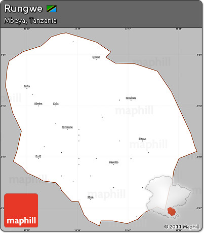 Gray Simple Map of Rungwe, cropped outside