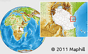 Physical Location Map of Zansibar West, highlighted country, highlighted parent region, within the entire country