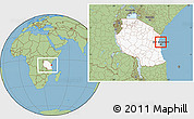 Savanna Style Location Map of Zansibar West, highlighted country, highlighted parent region, within the entire country