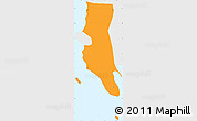 Political Simple Map of Zansibar West, single color outside