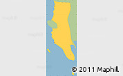 Savanna Style Simple Map of Zansibar West, single color outside