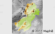Physical 3D Map of Morogoro, desaturated