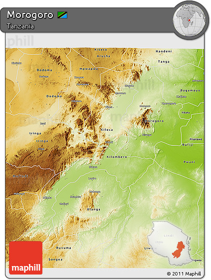 Physical 3D Map of Morogoro