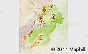Physical 3D Map of Morogoro, lighten