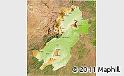 Physical 3D Map of Morogoro, satellite outside