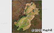 Satellite 3D Map of Morogoro, darken