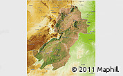 Satellite 3D Map of Morogoro, physical outside