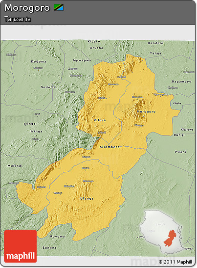 Savanna Style 3D Map of Morogoro