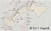 Shaded Relief 3D Map of Kilombero, semi-desaturated