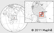 Blank Location Map of Kilombero, highlighted country, highlighted parent region, within the entire country