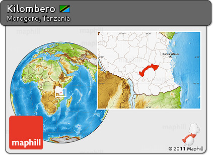 Physical Location Map of Kilombero, highlighted country