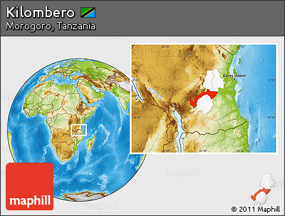 Physical Location Map of Kilombero, highlighted parent region