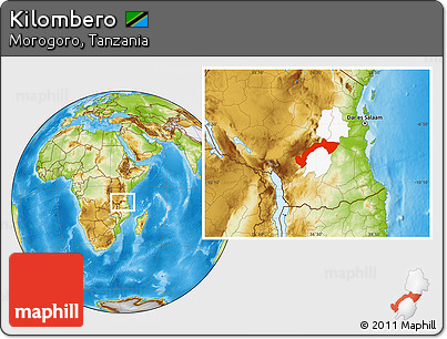 Physical Location Map of Kilombero, highlighted parent region
