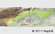 Physical Panoramic Map of Kilombero, semi-desaturated
