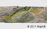 Satellite Panoramic Map of Kilombero, semi-desaturated
