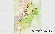 Physical Map of Morogoro, lighten