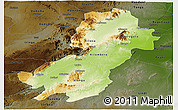 Physical Panoramic Map of Morogoro, darken